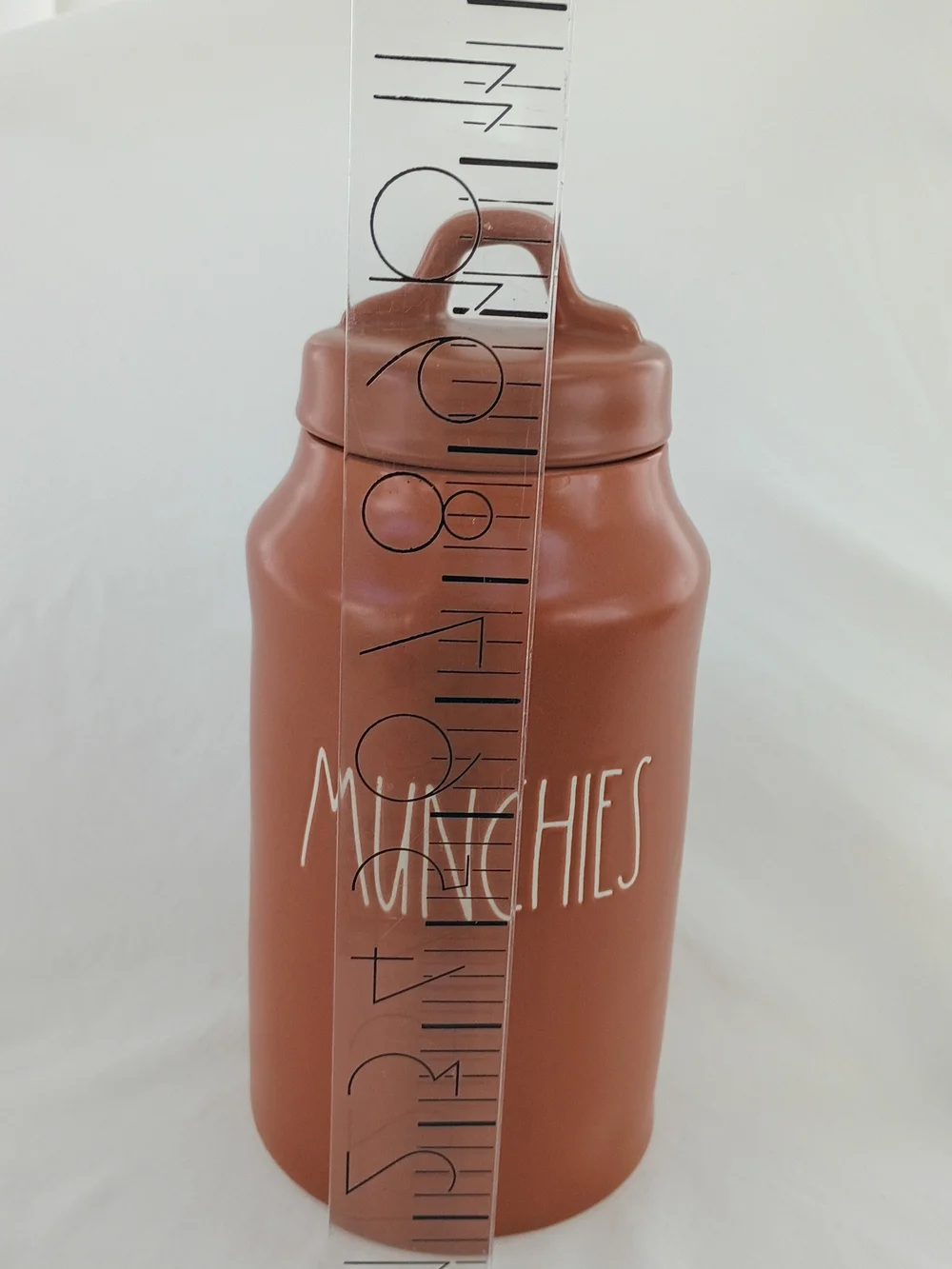 Rae Dunn MUNCHIES Canister Jar Orange Ceramic With Lid 213 Storage Farmhouse
